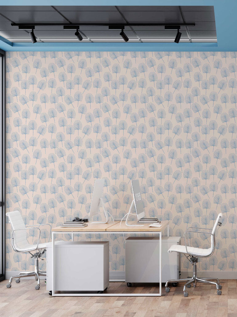 Papel de Parede Blue Leaf