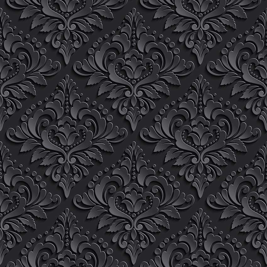 Papel de Parede Floral Preto