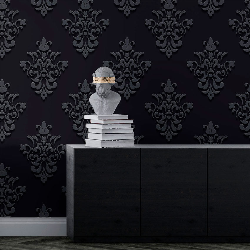 Papel de Parede Vintage Preto