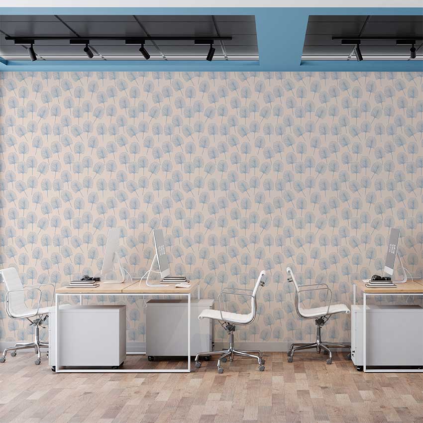 Papel de Parede Blue Leaf