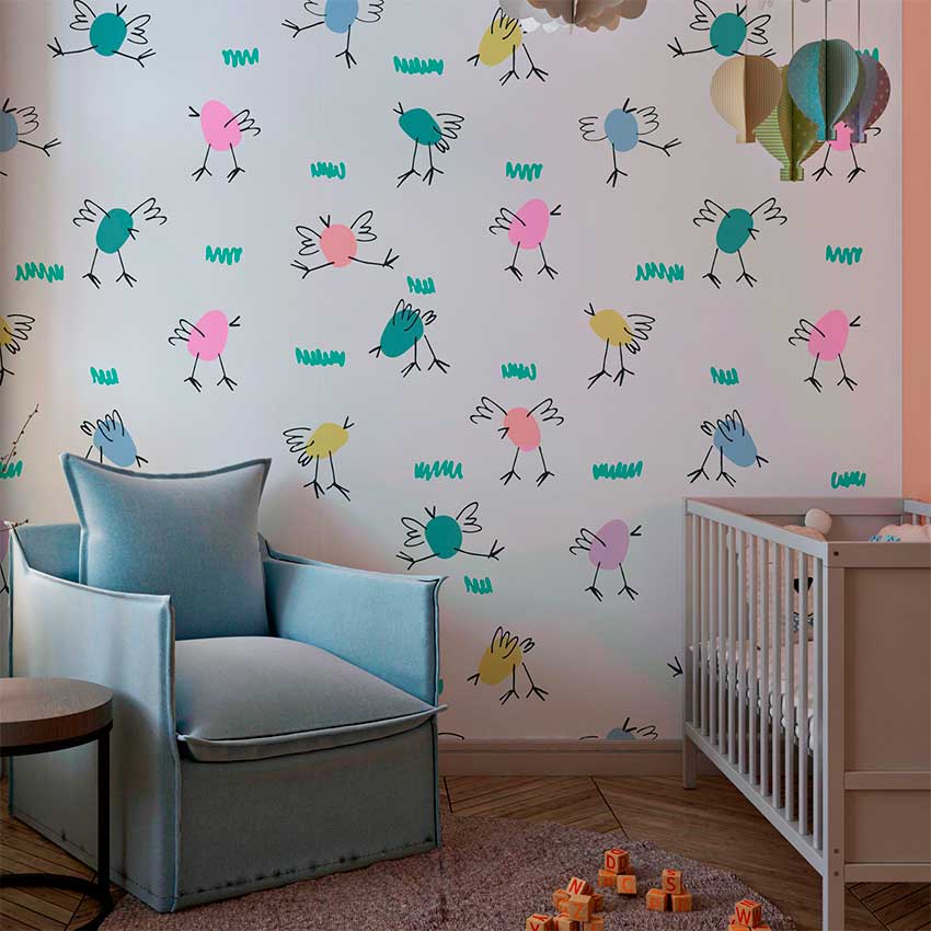 Papel de Parede Infantil Pintainhos