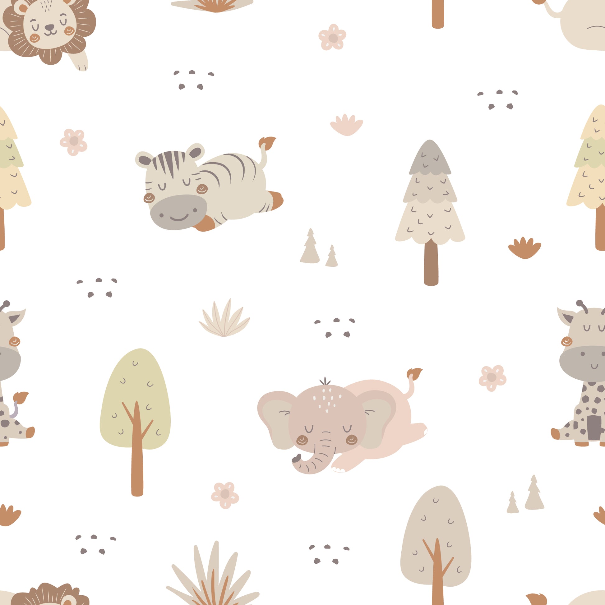 Papel de Parede Infantil Animais da Selva - Papieris